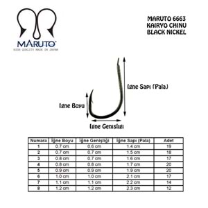 Maruto 6663NS Siyah Nikel Olta İğnesi