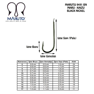 Maruto 9491 BN Düz Olta İğnesi - 15
