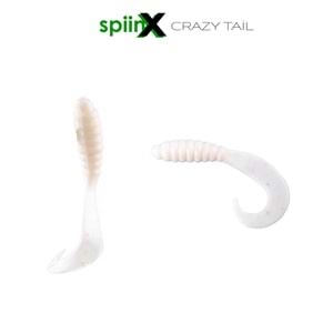 Spiinx Crazy Tail Kuyruk 7.5CM 10P Silikon Yem - WHITE