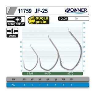 Owner 11759 JF-25 Jigger Light Jig İğnesi