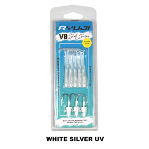 Ryuji V8 8cm 5.5gr Silikon Yem - WHİTE SİLVER