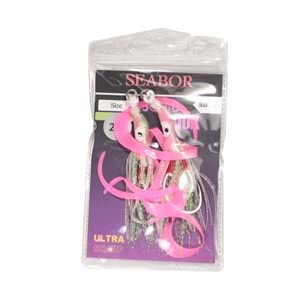 Seabor SBR03 Squid Hook Skirt (2 Adet) 2/0 Assist İğnesi - PINK