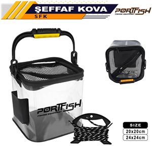 Portfish Şeffaf Kova 24*24