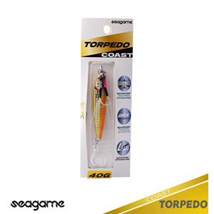 Seagame Torpedo Coast 40G Jig Yem - 204 ORANGE GOLD SHINY PINK HEAD