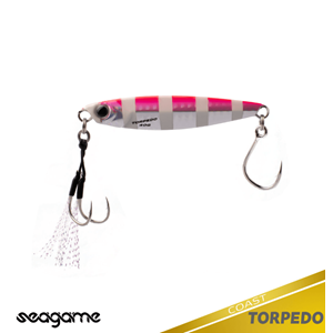 Seagame Torpedo Coast 40G Jig Yem - 002 PINK ZEBRA GLOW