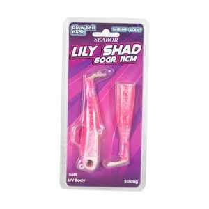 Seabor Lily Shad 60gr 2+1 Silikon Yem - ORANGE UV