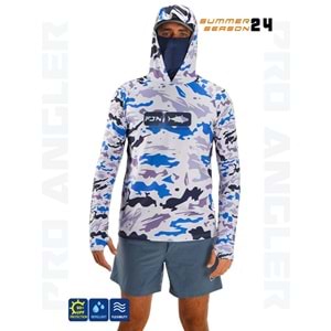 Fujin Pro Angler S24 Buff&Hoodi Natural Blue Camo - 3XL
