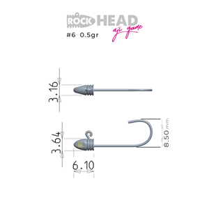 Fujin Rock-Head 6no Aji Game Jighead - 1GR