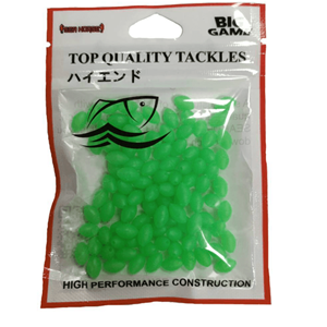 Sea Horse Fosfor Oval Yumuşk Boncuk Yeşil - 4*6MM