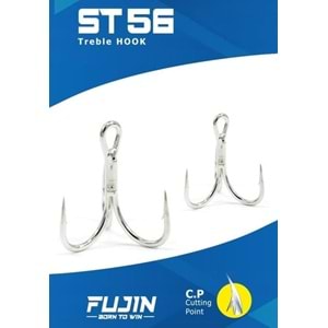Fujin ST56 Üçlü Maket Balık İğnesi Nickel - 1/0