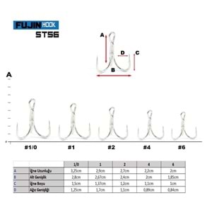Fujin ST56 Üçlü Maket Balık İğnesi Nickel - 6