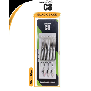 Caretta C8 10cm 10gr Silikon Yemler - BLACK BACK