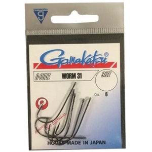 Gamakatsu Worm 31 Siyah Olta İğnesi