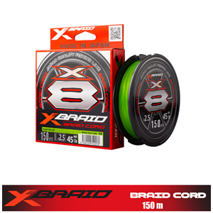 Ygk X035 Braid Cord PE X8 150M Chartreuse İp Misina - 0.6PE 0.128MM