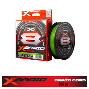 Ygk X035 Braid Cord PE X8 300M Chartreuse İp Misina - 2.5PE 0.26MM