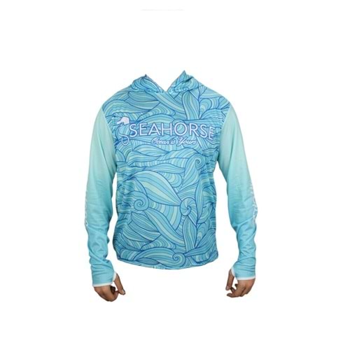 Sea Horse Special Angler Uv T-Shrt Blue Wave
