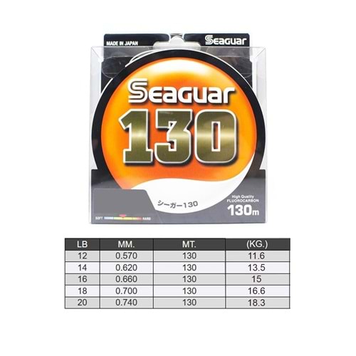 Seaguar 130 %100 Fluoro Carbon Misina 130mt