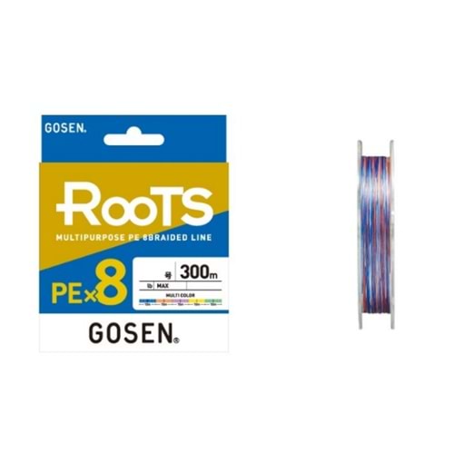 Gosen X8 Roots PE 8 Örgü Spin İp Misina 300mt Multi Color