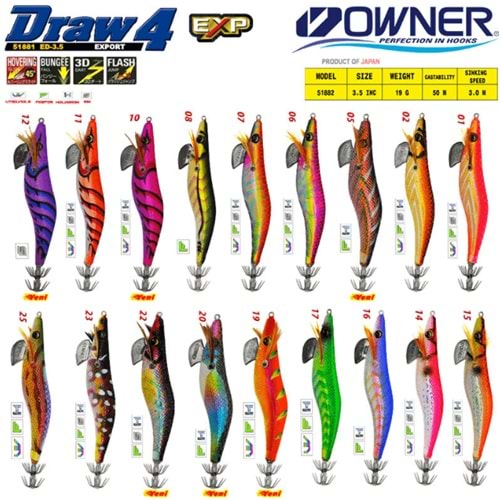 Owner 51882 DRAW SQUID ED-3,5 12CM Kalamar Zokası