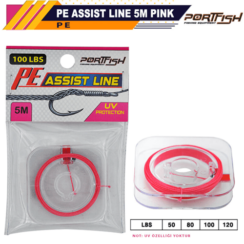 Portfish Pe Assist Line 5m Pink Misina