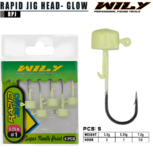 Wily Rapid Jighead Glow