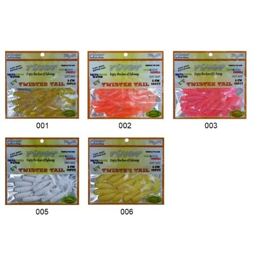 River Twister Tail 6 cm 10pcs Silikon Yem