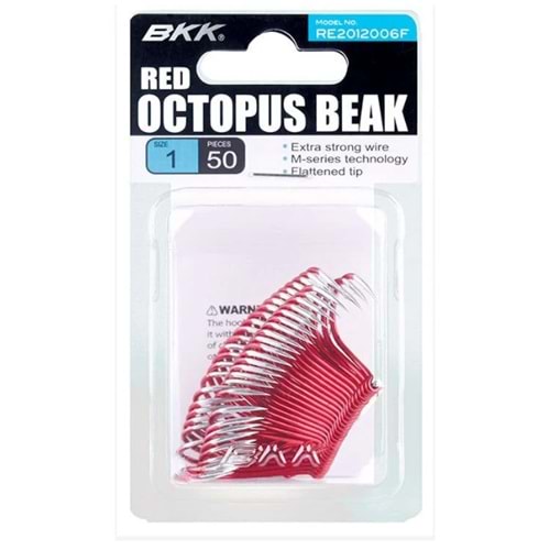 BKK Red Octopus Beak 50 Adet Olta İğnesi