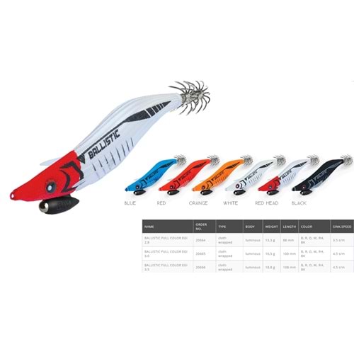 Dtd Ballistic Full Color Egi 3.0 Kalamar Zokası