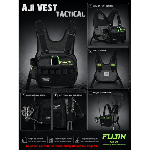Fujin Tactical Vest Khaki Balıkçı Çantası