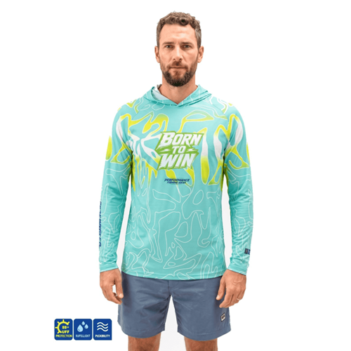 Fujin Pro Angler S26 T-Shirt Hooded Izohips Bold Mint