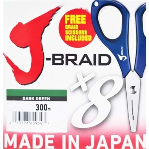 Daiwa JBraid 8B Koyu Yeşil 300m İp Misina Makaslı