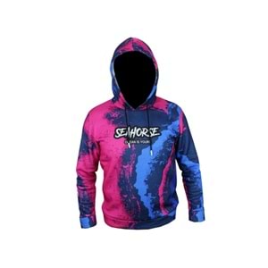 Sea Horse Angler Hoodie Blue Pink Label - S