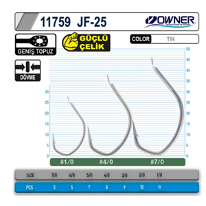 Owner 11759 JF-25 Jigger Light Jig İğnesi - 2/0