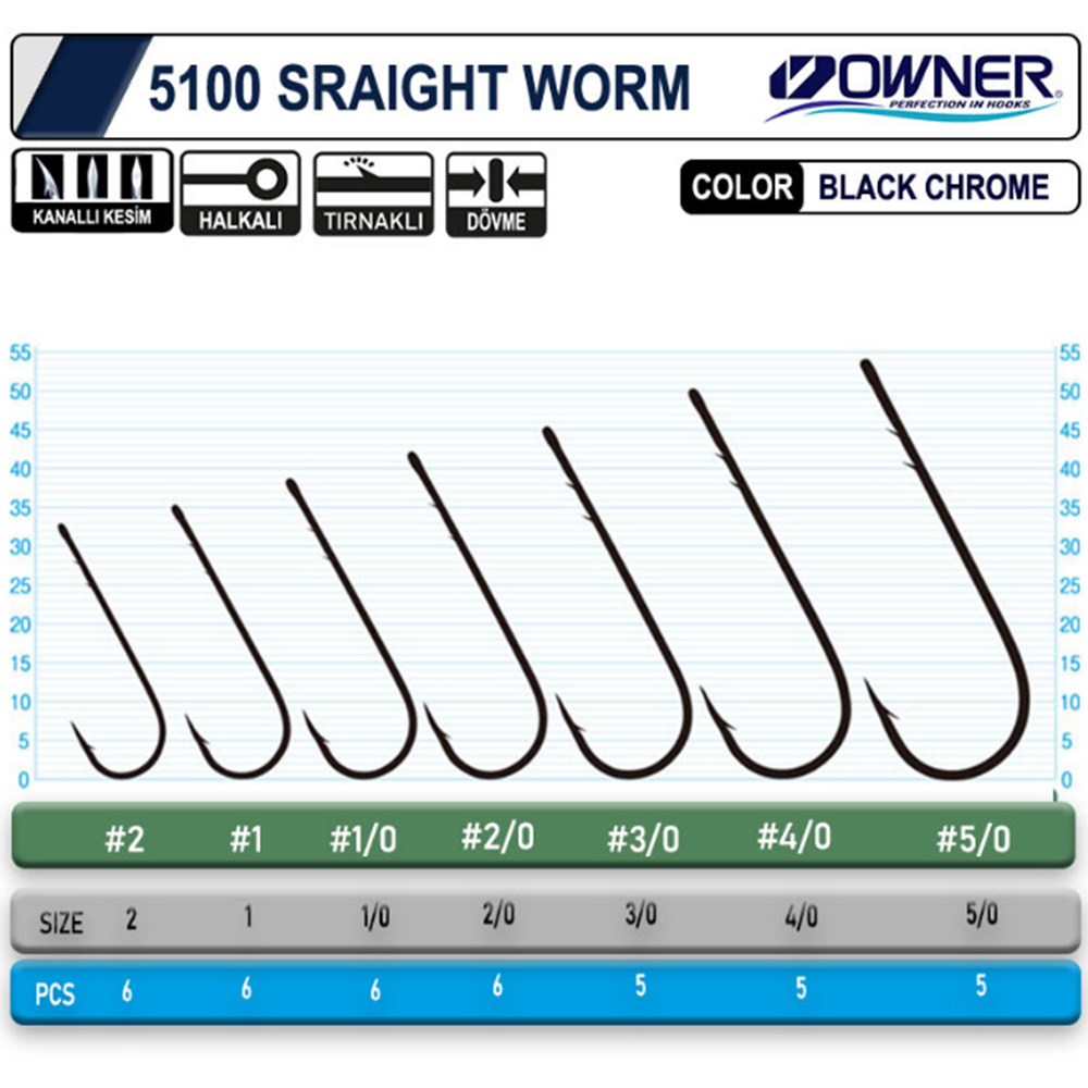 Owner 5100 Uzun Pala Lüfer İğnesi İğne
