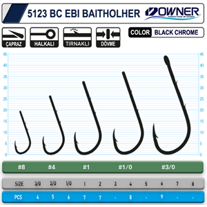 Owner 5123 Ebi Baitholder Black Chrome İğne - 2