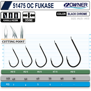 Owner 51475 OC Fukase Black Chrome İğne - 4/0
