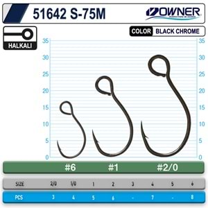 Owner 51642 S-75M Black Chrome İğne