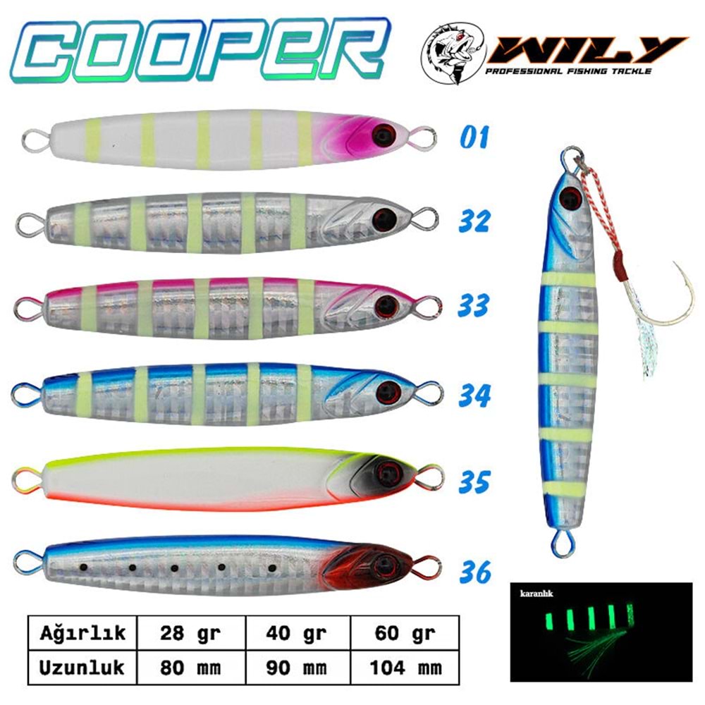 Wily Cooper Jig 40 gr 90 mm Jig Yem