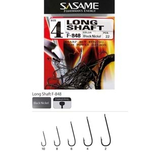 Sasame Long Shaft F-848 Serisi Olta İğnesi - 2