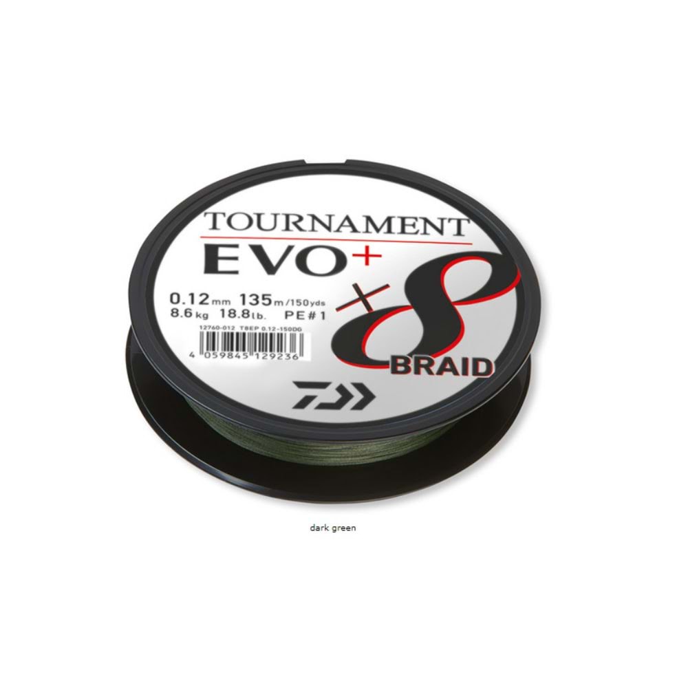 Daiwa Tournament EVO+ 8B Dark Green İp Misina (135m) - 0.14MM