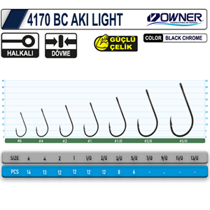 Owner 4170 BC Aki Light Olta İğnesi - 1/0