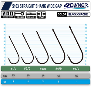 Owner 5103 Straight Shank Wide Gap Uzun Pala Lüfer İğnesi - 4/0