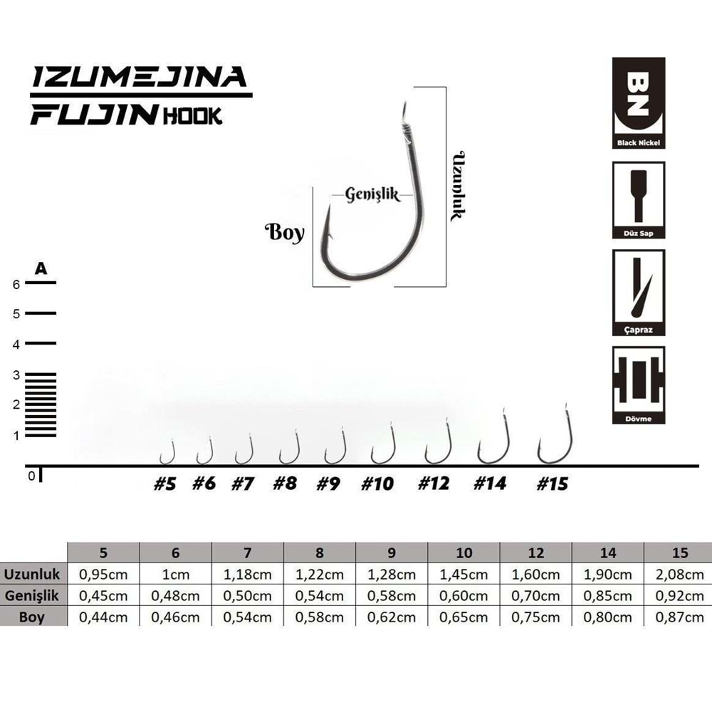 Fujin Izumejina Deliksiz Çapraz Olta Kancası - 9