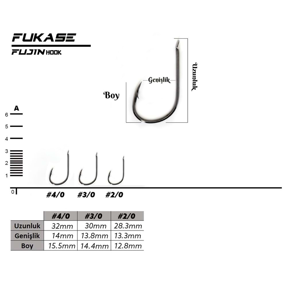 Fujin Fukase Düz Olta Kancası - 3/0