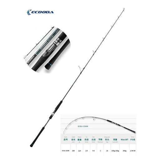 Ecooda Cyan Blue 168cm 150-250g Speed Jigging Olta Kamışı