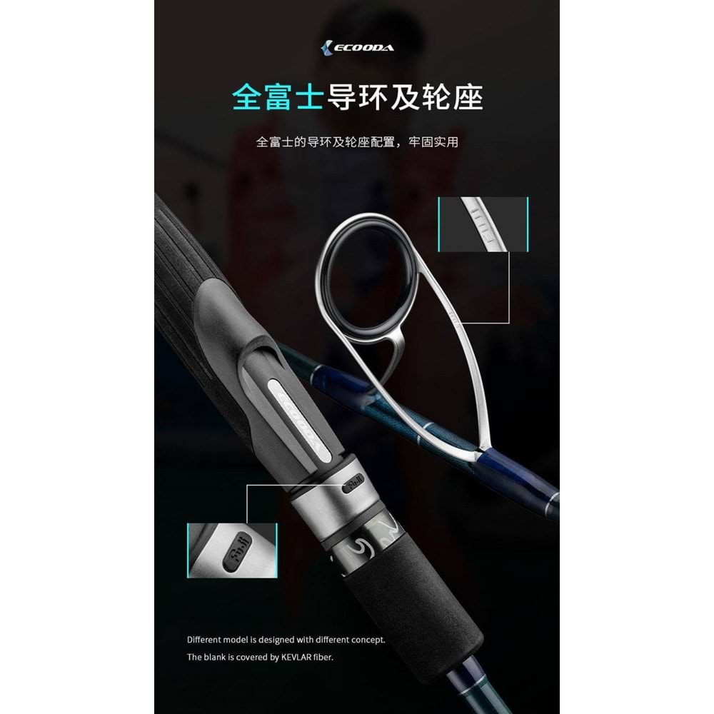 Ecooda Cyan Blue 168cm 150-250g Speed Jigging Olta Kamışı
