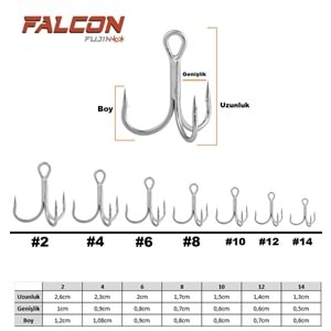 Fujin Falcon Süper Anti-Rust Üçlü Kanca