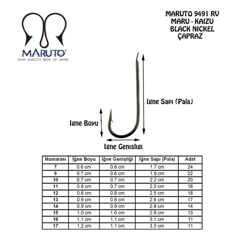 Maruto 9491 BN Düz Bn Olta İğnesi - 17