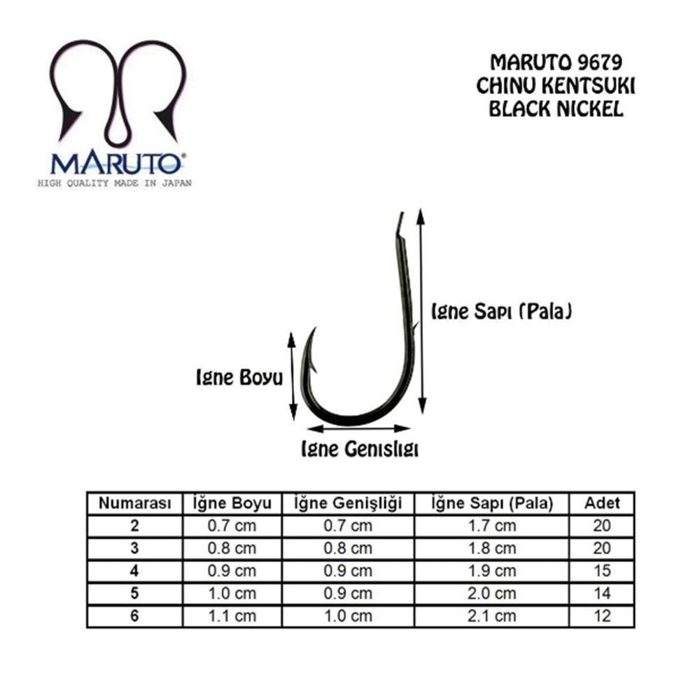 Maruto 9679NS Siyah Nikel Olta İğnesi