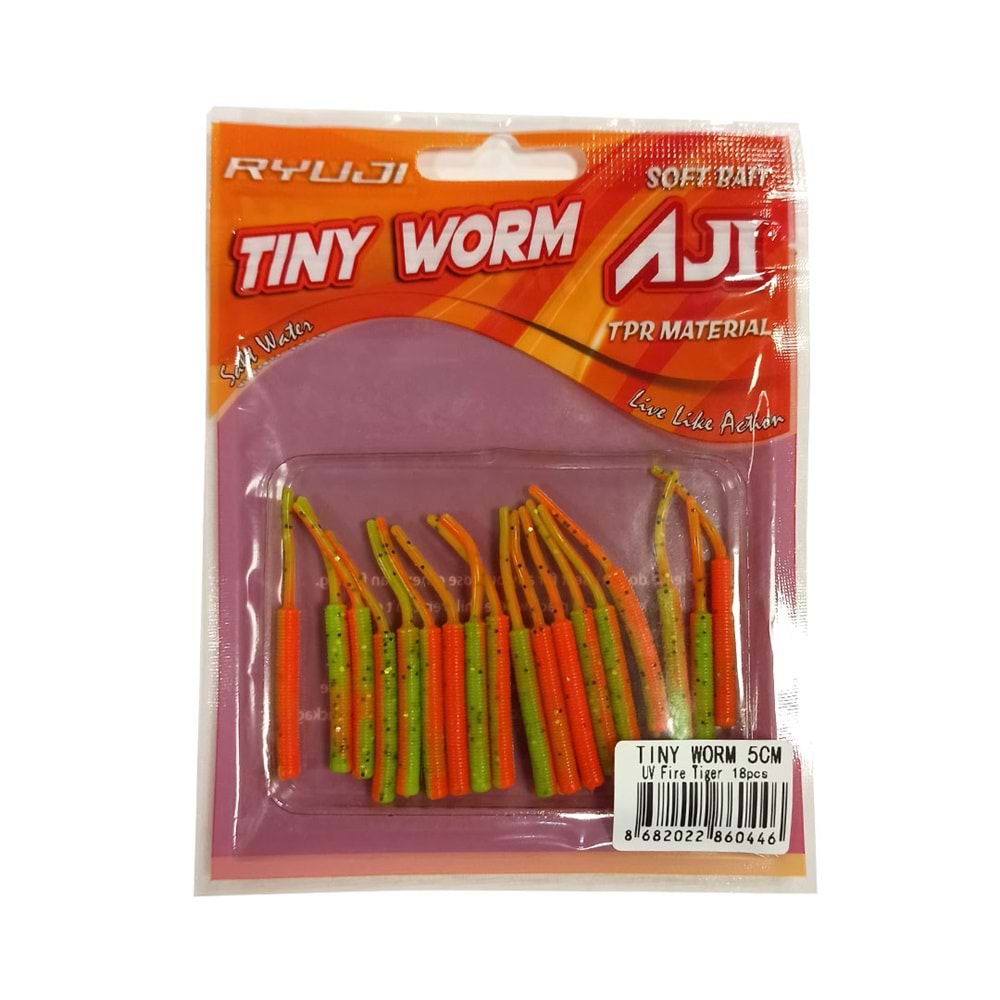 RYUJI TINY WORM TPR 5CM, 18AD Silikon Yem